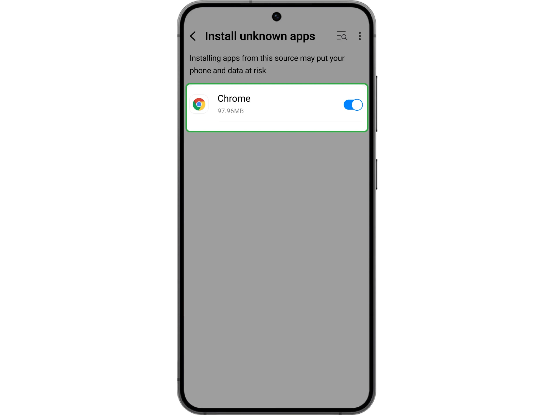 To install the Sky247 online casino app, you must allow installation from unknown sources.