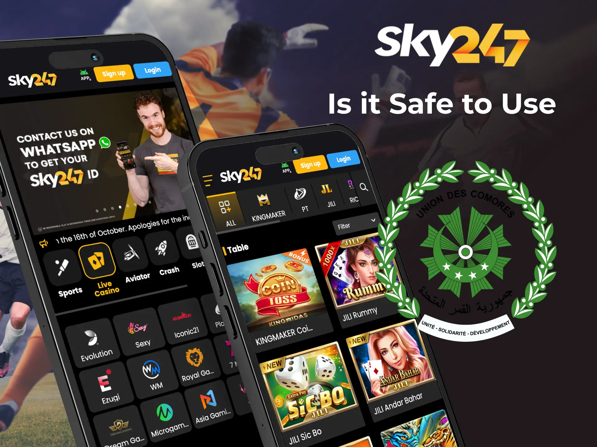 Player data in the Sky247 online casino app is safe.